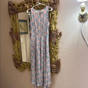 Sundance Floral Sleeveless Dress - Blue and White